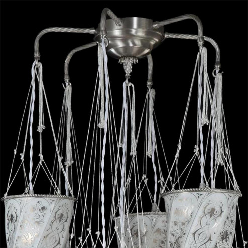 "Istanbul" suspension en verre de Murano - 7 lumières - blanc