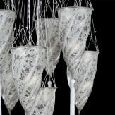 "Istanbul" lámpara colgante en cristal de Murano - 7 luces - blanco