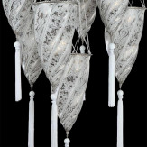 "Istanbul" suspension en verre de Murano - 7 lumières - blanc