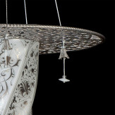 "Damasco" suspension en verre de Murano  - 1 lumière -  blanc