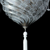 "Gerico " Murano glas hangeleuchte - 1 flammig - weiß