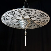 "Ankara" lámpara colgante en cristal de Murano - 1 luce - blanco