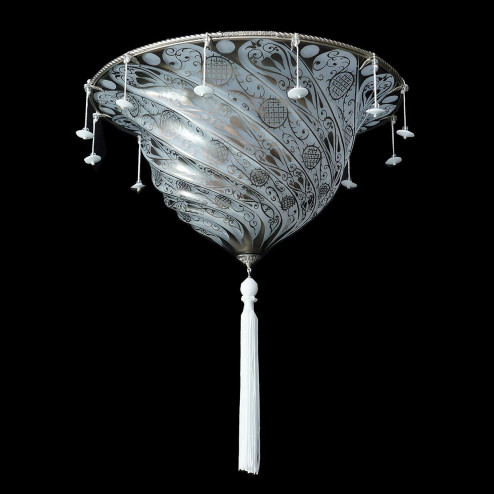 "Gerico" plafonnier en verre de Murano - 2 lumières - blanc