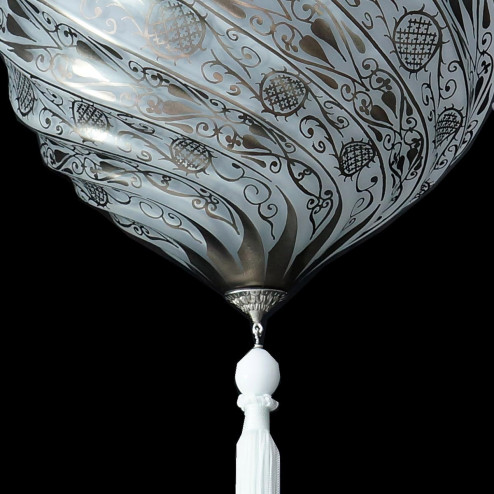 "Gerico" plafonnier en verre de Murano - 2 lumières - blanc