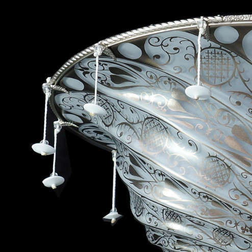 "Gerico" Murano glass ceiling light - 2 lights - white