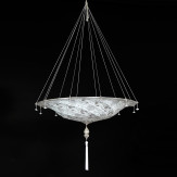 "Dubai" suspension en verre de Murano - 3 lumières - blanc