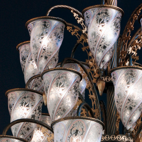 "Beirut" lampara de araña de Murano  - 41 luces - neutral