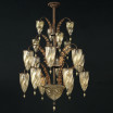 "Alessandria" lampara de araña de Murano - 19 luce - oro