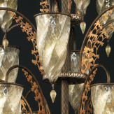 "Alessandria" lampara de araña de Murano - 19 luce - oro