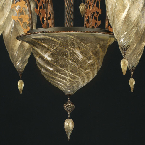 "Alessandria" lustre en cristal de Murano - 19 lumières - or