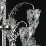 "Luxor" lustre en cristal de Murano - 17 lumières - blanc