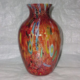 "Pablito" Murano vase  - Groot - rot und vielfarbig 