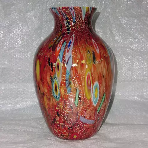 "Pablito" Murano glass vase - Large - blue and polychrome
