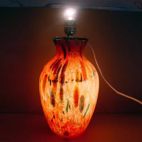"Pablito" Murano glass vase - Grand - rouge et polychrome