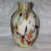 "Pablito" jarrón de Murano - Grande - blanco y policromo 