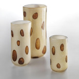 "Winston" Murano vase - bernstein, silber mit braun flecken
