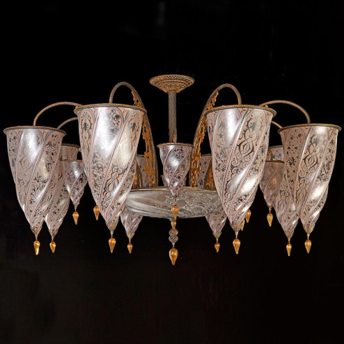 "Sinope" lampara de araña de Murano - 17 luces - neutral 