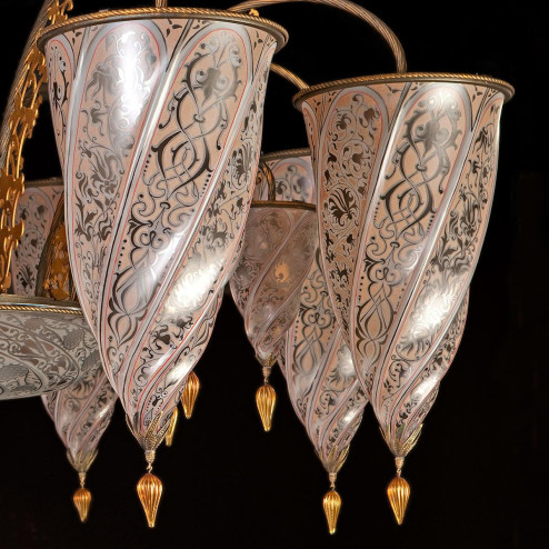"Sinope" Murano glass chandelier - 17 lights - neutral