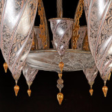 "Sinope" lampara de araña de Murano - 17 luces - neutral 