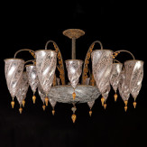 "Ismailia" lustre en cristal de Murano - 17 lumières - neutre 