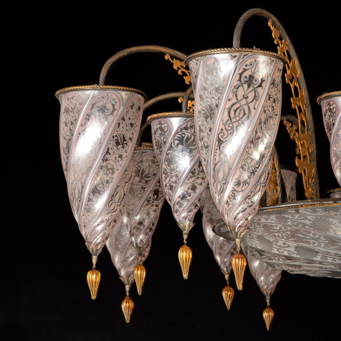 "Ismailia" Murano glass chandelier - 17 lights - neutral