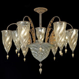 "Medina" Murano glas Kronleuchter - 13 flammig - gold