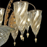"Medina" lampara de araña de Murano - 13 luces - oro