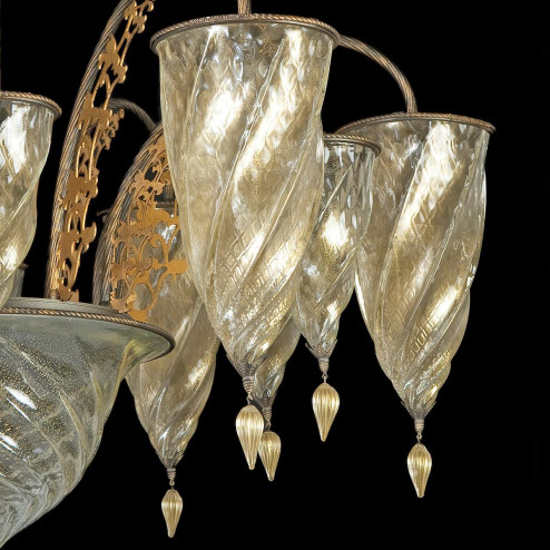 "Medina" Murano glass chandelier - 13 lights - gold