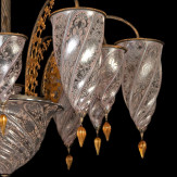 "Medina" lampara de araña de Murano - 13 luces - neutral 