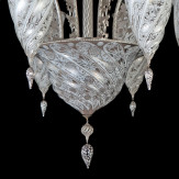 "Jibla" lampara de araña de Murano - 9 luces - blanco
