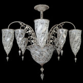 "Giza" lustre en cristal de Murano - 9 lumières - blanc