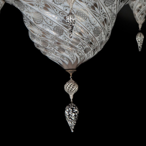 "Giza" Murano glass chandelier - 9 lights - white