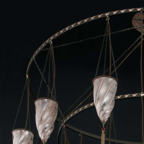 "Doha" Murano glass chandelier - 30 lights - neutral
