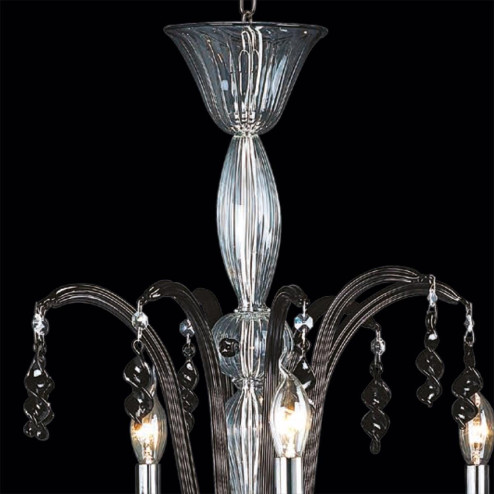 "Freya" lampara de araña de Murano - 6 luces - transparent y negro