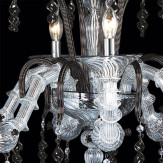 "Freya" Murano glas Kronleuchter - 6 flammig - transparent und schwarz