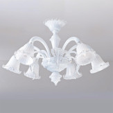 "Tara" lampara de araña de Murano - 6 luces - blanco