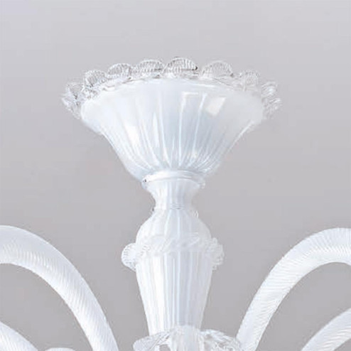 "Tara" lustre en cristal de Murano - 6 lumières - blanc