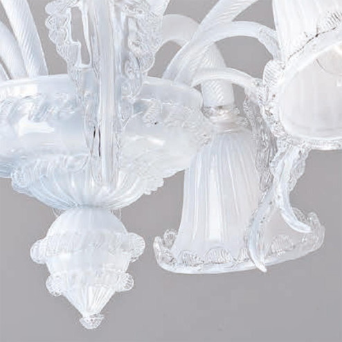"Tara" Murano glass chandelier - 6 lights - white