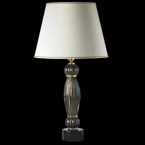 "Dorico" lampe de table en verre de Murano - noir et or