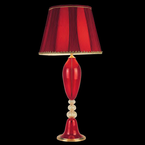 "Euridice" lampe de table en verre de Murano - rouge et or- grand