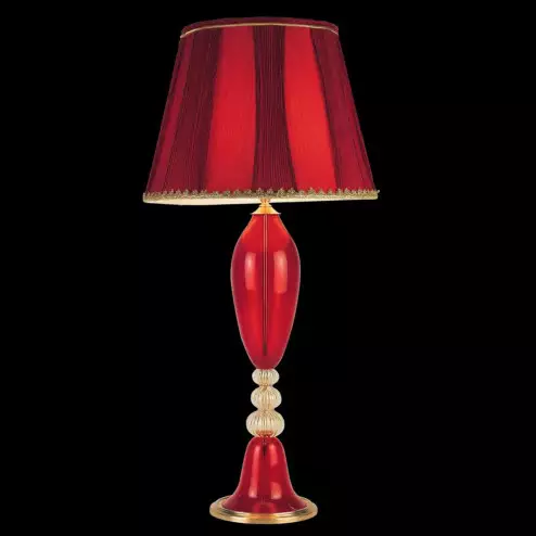 "Euridice" Murano glass table lamp - red and gold- large