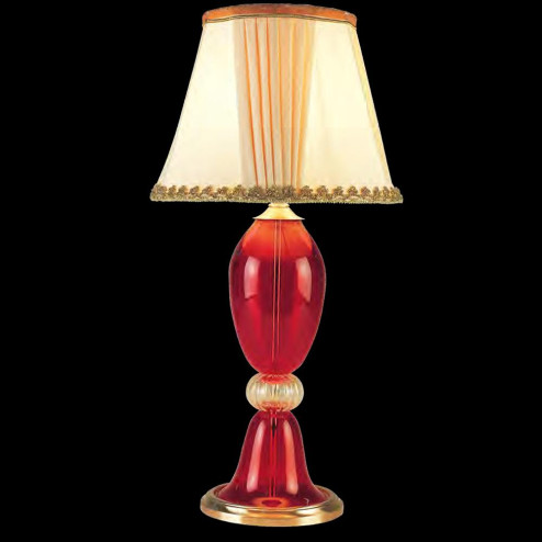 "Euridice" lampe de table en verre de Murano - rouge et or - petit
