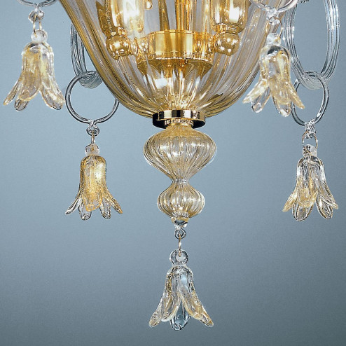 "Amelia" plafonnier en verre de Murano - 3 lumières - transparent et or