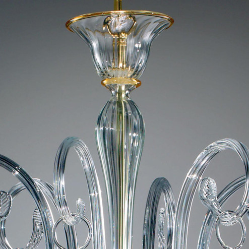 "Amelia" lámpara colgante en cristal de Murano - 3 luces - transparente y ambar