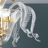 "Oreste" Murano glas deckenleuchte - 3 flammig - transparent und gold
