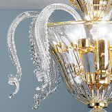 "Oreste" lampara de techo de Murano - 3 luces - transparente y oro