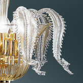 "Oreste" lámpara colgante en cristal de Murano - 3 luces - transparente y oro