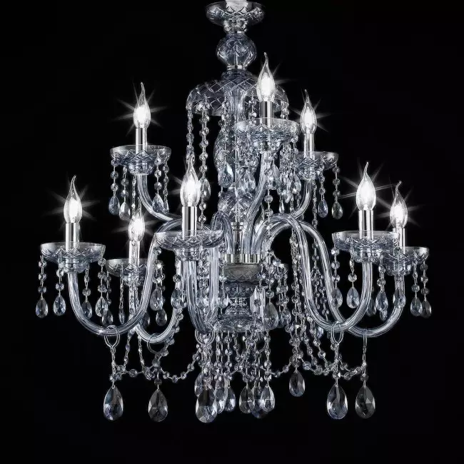 "Cimabue" crystal chandelier - smoke - 6+3 lights - Asfour crystal 