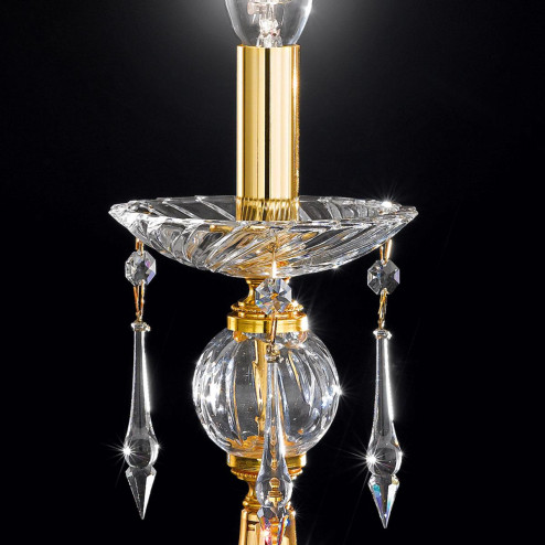 "Amadeo" venetian crystal bedside lamp - 1 light - transparent with Swarovski pendants