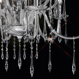 "Amadeo" große venezianischer kristall kronleuchter - 6+6 flammig - transparent mit Swarovski Anhänger